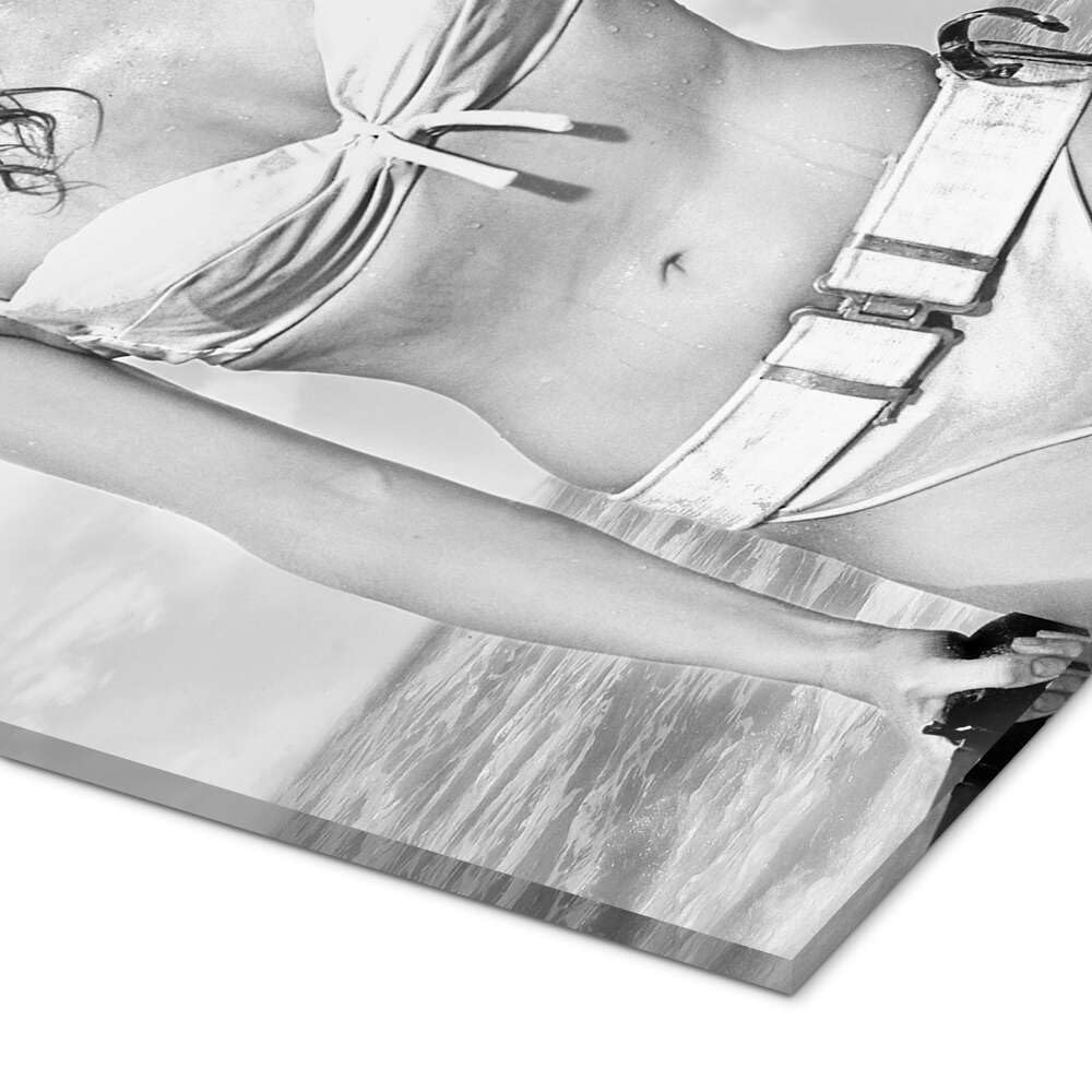 Posterlounge Ursula Andress Acrylglasbild | 60 x 80 cm Schwarz-Weiß Wandbilder Wanddeko