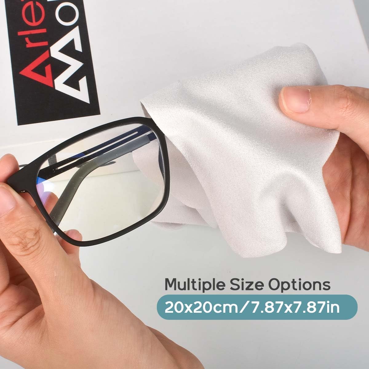 CONLI 12 Pack 20x20cm/8”x8” Large Microfiber Cleaning Cloth for Eyeglasses Luxury Suede Glass Cleaning Cloth Glasses Cleaner for Eye Glass Lens Cleaning Gentle and Lint-Free image 3