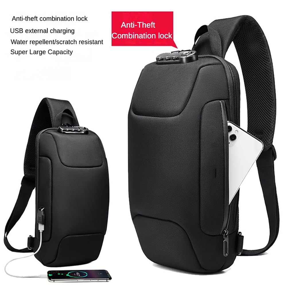 Stoßfester Schulter-/Brustrucksack, Tragetasche, kompatibel mit MSI Claw A1M 17,8 cm / MSI Claw 8 Ai+, Schwarz
