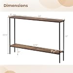 Giantex 2-Tier Table Console avec plateau, 44" Table d'entrée étroite avec kits antidérapants double & Cadre en métal, Table de canapé longue, Table Slim Hallway pour le salon, Entrée, Corridor, Foyer