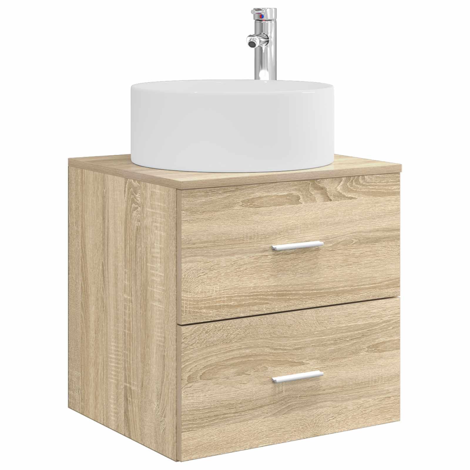 Vidaxl Wall-Mounted Sink Vanity Sonoma Oak 49.5 X 44.5 X 65.5 Cm