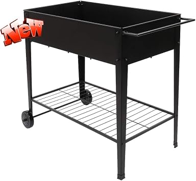 DANGRUUT Upgraded Version Raised Garden Bed with Legs Outdoor Planter Box/Metal Elevated Garden Bed on Wheels, Portable Multifunctional Plant Planter for Vegetable Flower Herb Patio