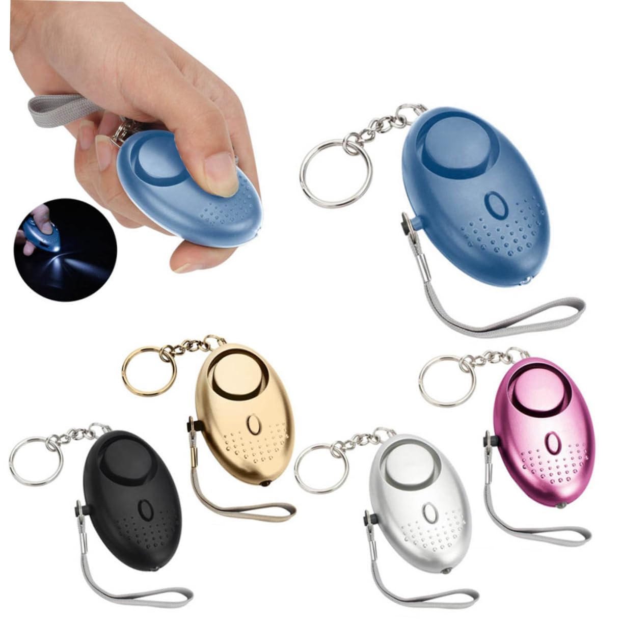 UPKOCH 6pièces Alarme De Sécurité Personnelle avec Lampe De Poche LED pour Femmes Garçon Fille Et Personnes Âgées Portable Et Pratique Noir