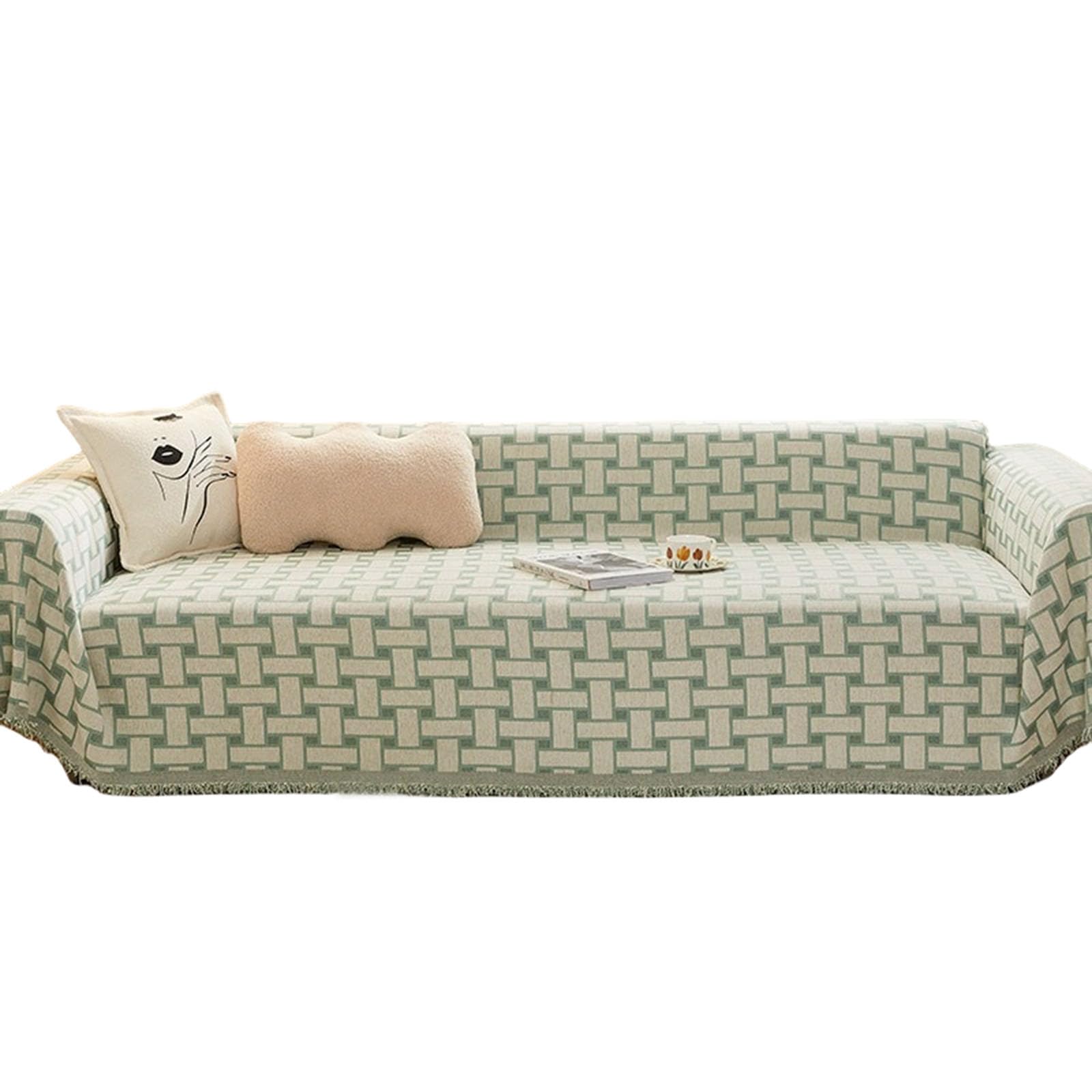 Housse universelle pour canapé vert 177x358 cm jeté de canapé durable salon