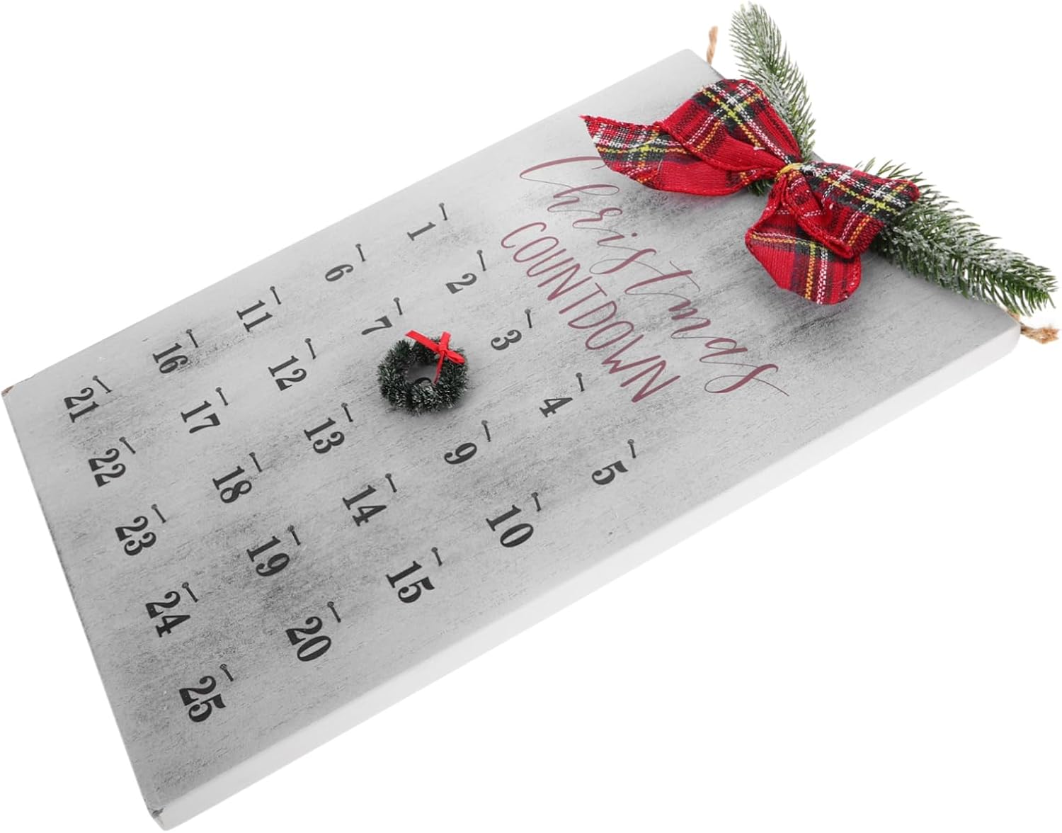 Calendar Rustic Wooden Wreath Decor for Interactive Advent Calendar for Management Festive Fun for Seasonal Decorations