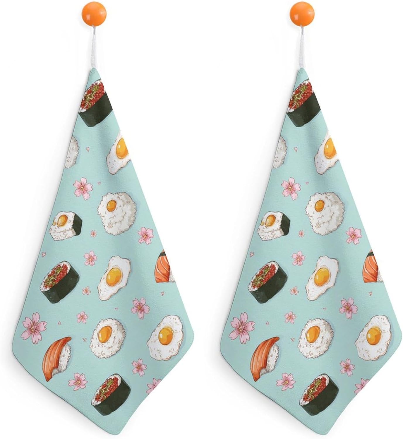 Japanese Sushi Hand Towels for Bathroom Handkerchief | Absorbent,with Hanging Loop,Kitchen Towels,for Home Hotel,Soft