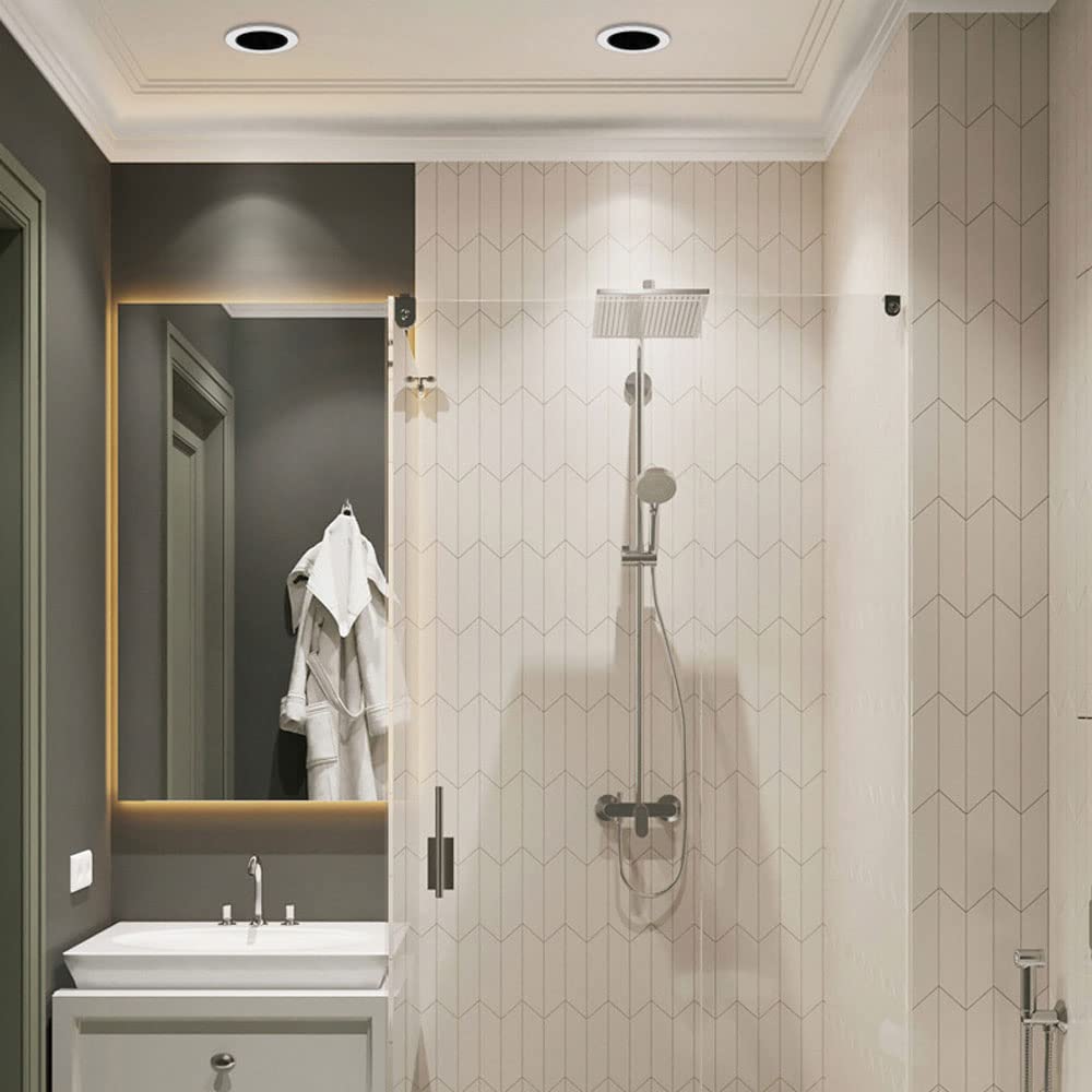 Faretto da Incasso a Led da 3,7 Pollici 7W, Luce per Doccia Impermeabile Ip65, Faretto da Soffitto con Corpo in Alluminio Ultra Sottile Cri 90 per Bagno, Camera da Letto, Corridoio/B/6000K