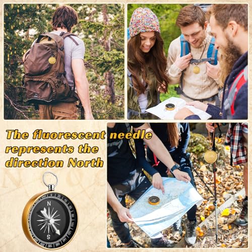 Relaxweex 36 Pcs Father's Day Christian Gifts Bulk, Engraved Bible Verses Compass for Men, Religious Hiking Compasses for Dad, Vintage Church Welcome Keepsakes for First Communion(Gold) by Relaxweex - Image 6
