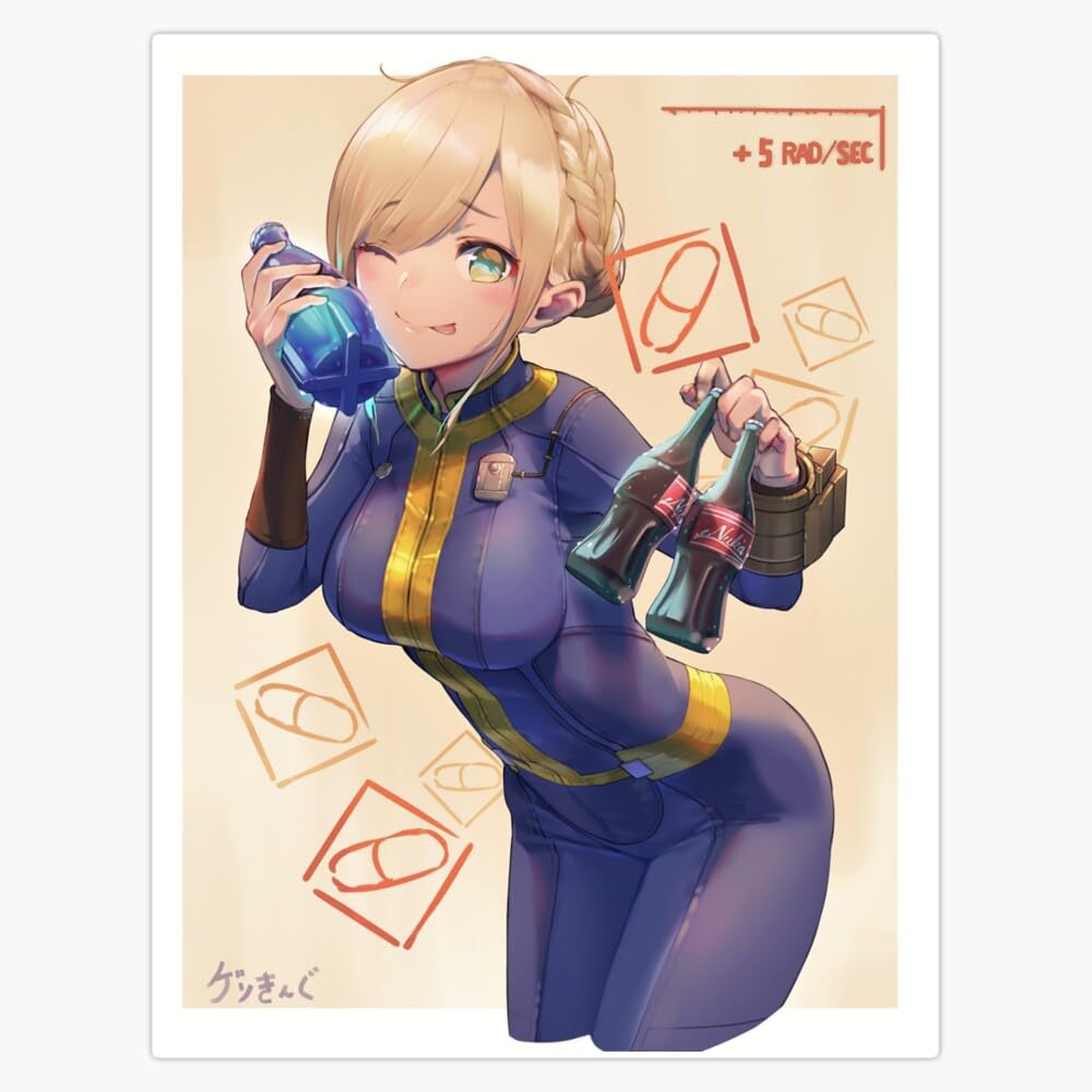 Nuka Cola Fallout Shelter Addict Girl Japanese Print Art Window - Main Image