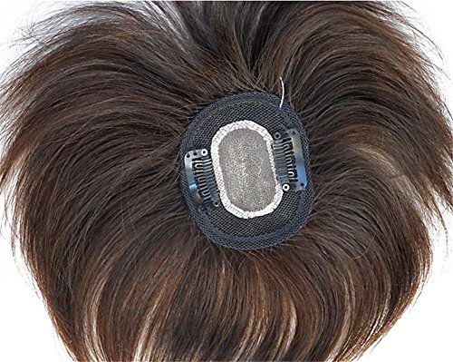 Postiche cheveux naturels lisses Remeehi 6,5x8cm fait main