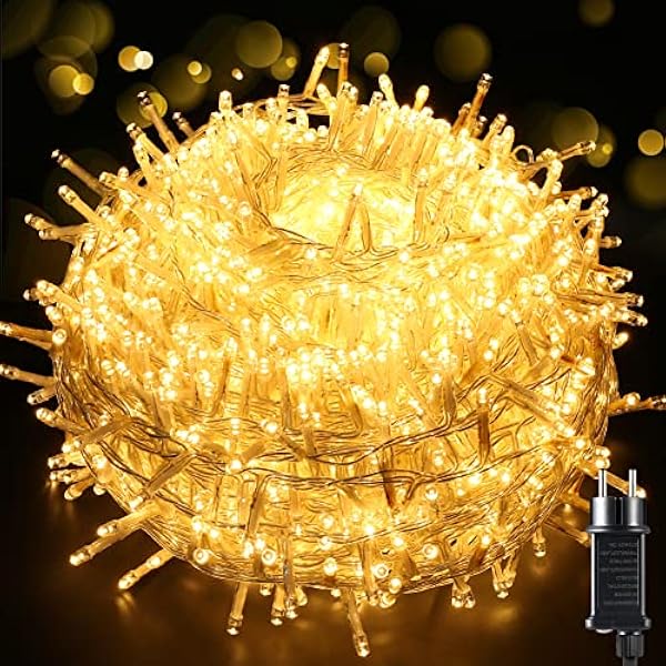 Elegear Catena Luminosa di Natale 1000LED/25m, Luci Stringa Fata luce Impermeabile con 8 modelli di illuminazione per Interno ed Esterno, Feste, Matrimoni, Albero y Giardino Decorazioni, Bianco Caldo