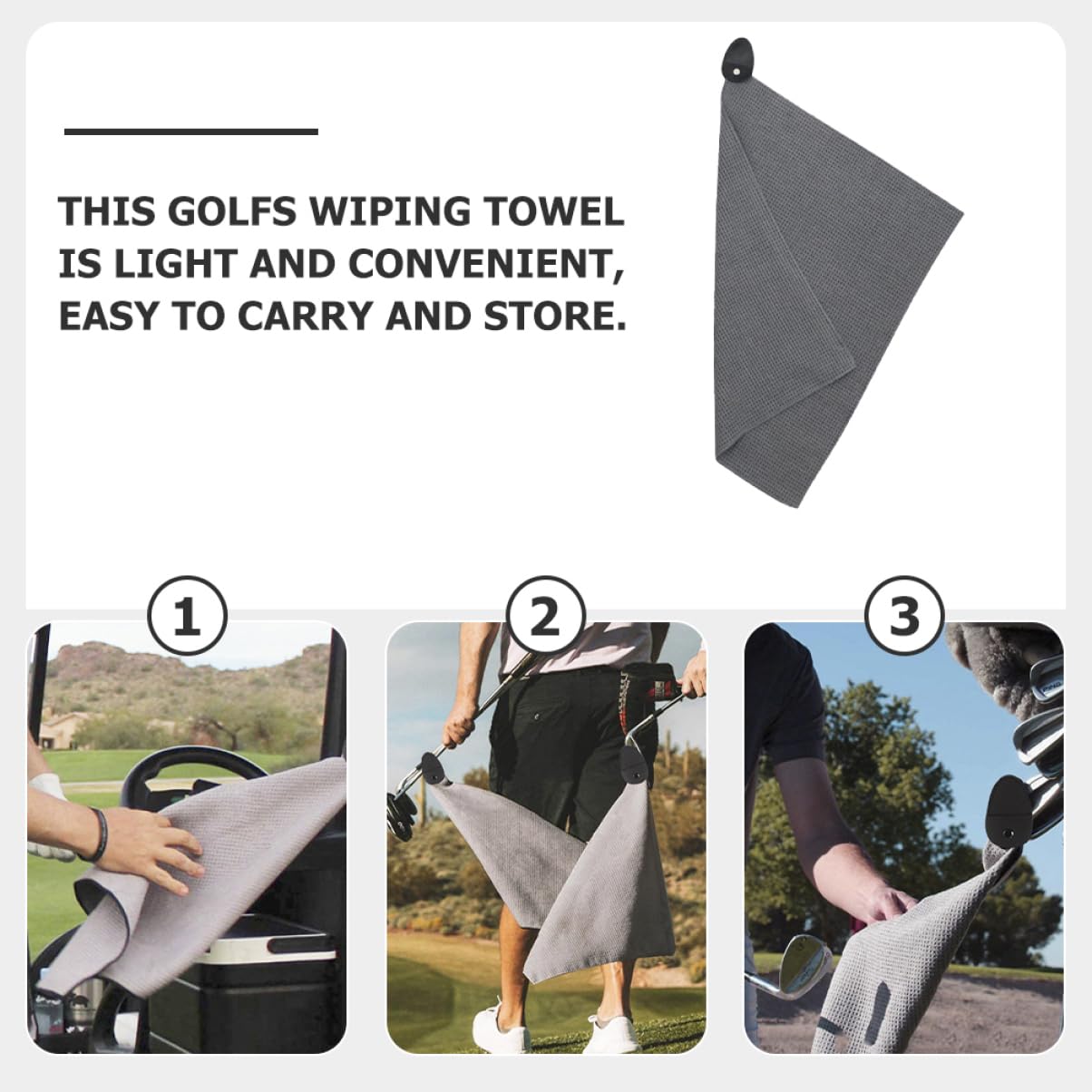 BESPORTBLE Toalla de Golf Fregar Agente de mudanzas Limpiador enfriamiento Toalla Golf Accesorios Golf Bolas de Golf Toalla Microfibra Toalla de de Golf Bolas de Toallas Grey