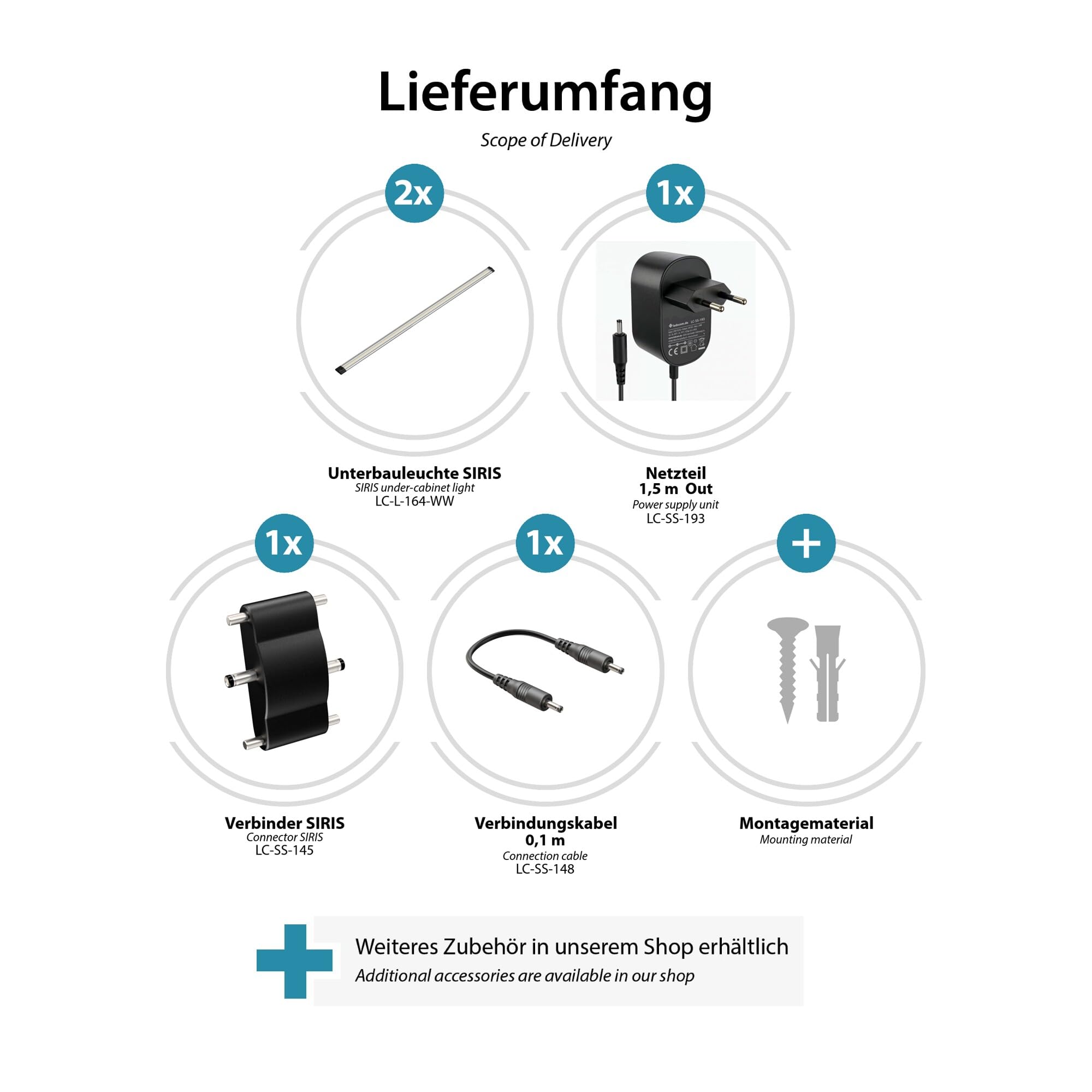 Parlat Luminaria LED bajo armario SIRIS, plana, cada una de 90 cm, cada una de 963 lm, blanco cálido Juego de 2