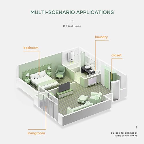 Miniatura 7 de Roymelo Kit de riel de herrajes para puerta corrediza de granero plegable de 70 pulgadas, rodillo negro montado lateral, suave y silencioso, fácil
