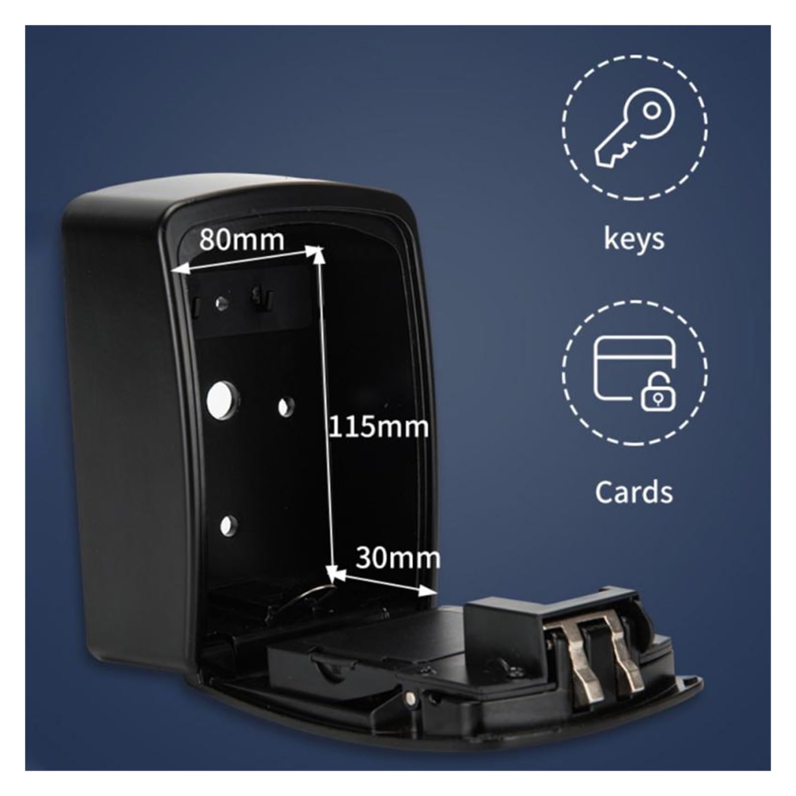 Smart Key Box portatile Resistente alle intemperie Portachiavi a parete per uso interno ed esterno Sicurezza elettronica Cassaforte per uffici di noleggio Soluzione di archiviazione chiavi