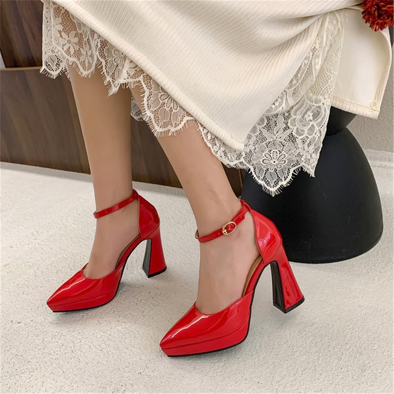 Image of FOREADA Lolita Bow Platform High Heel Women Rockabilly Mary Jane Dress Pump | Boasts soft kawaii retro vintage lolita tea party aesthetic, with block heel ,bow, round toe versatile style for dress wear