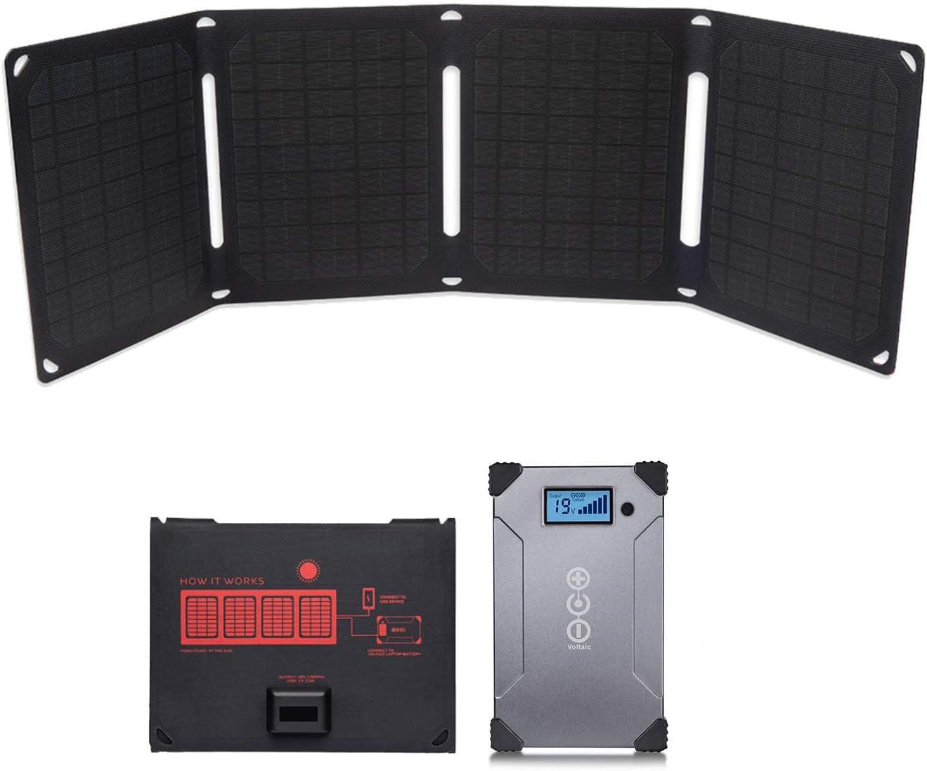 Voltaic Systems Arc 20W Kit 20 Watt Solar Charger and 20,000mAh Battery for Laptops, DSLR, Tablets, and Phones