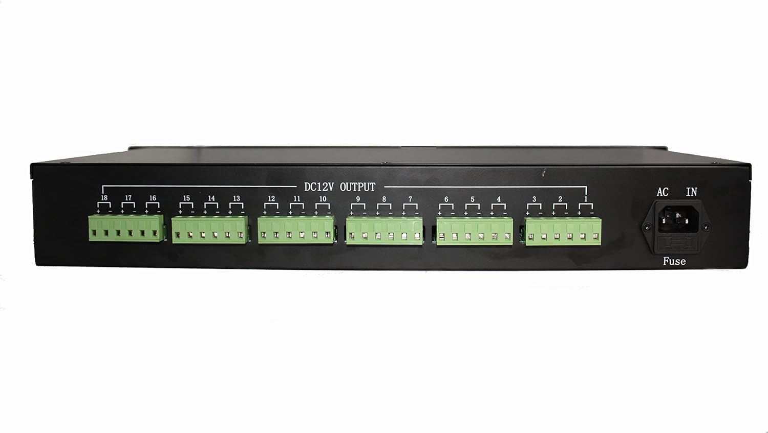 EVERSECU 17CH DC12V 20 Amp 1.5U/19 Rack Mount PTC Fuse CCTV Power Supply with Metal Box, AC Plug for Security Cameras, DVRs, IP Cameras, CCTV Cameras