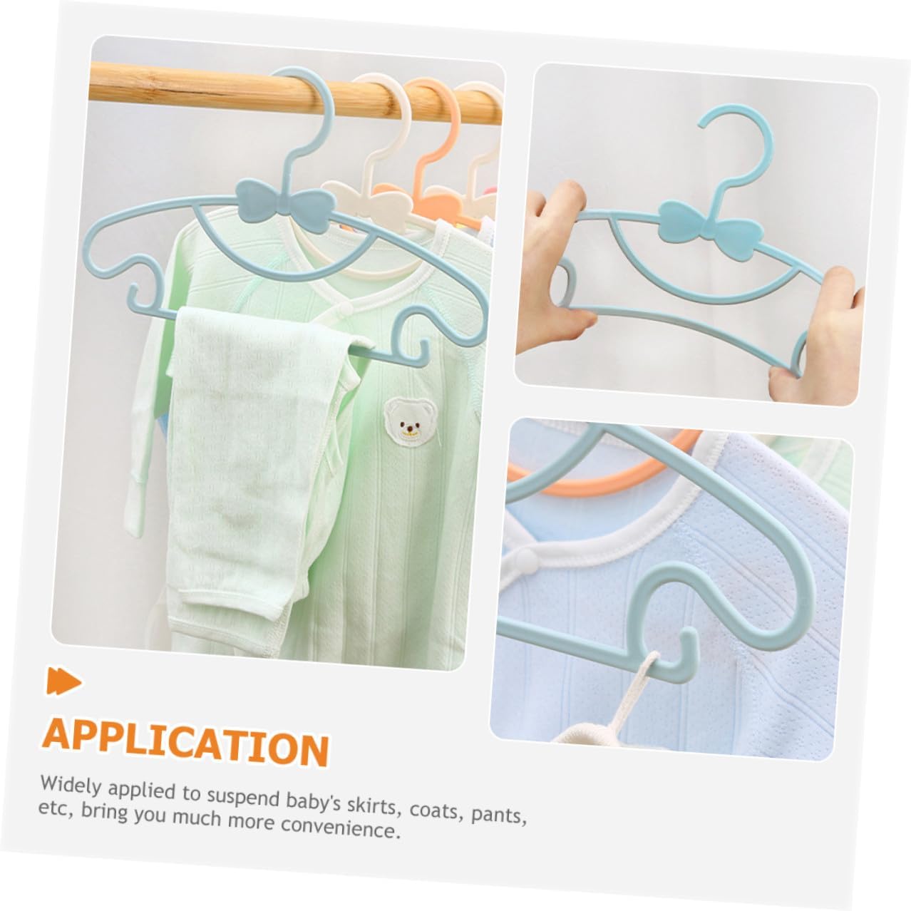 100 Pcs Plastic Clothes Hangers Bowknot Design, Thickened Plastic Clothes Hangers and Closet Organization, Random Colors, Suitable for Nursery and Laundry Use