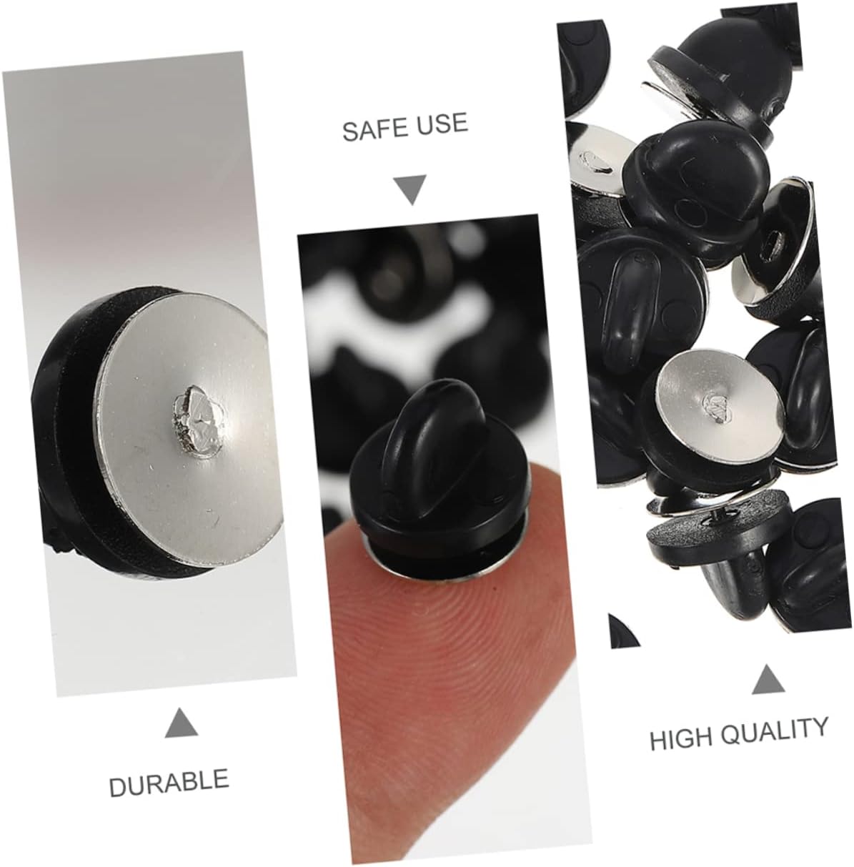 Tofficu 200pcs Plastic Clutch Pin Backs for Brooches and Lapel Plastic Caps for Crafts Jewelry Making and Badge Replacement Easy to Use and Grasp Design