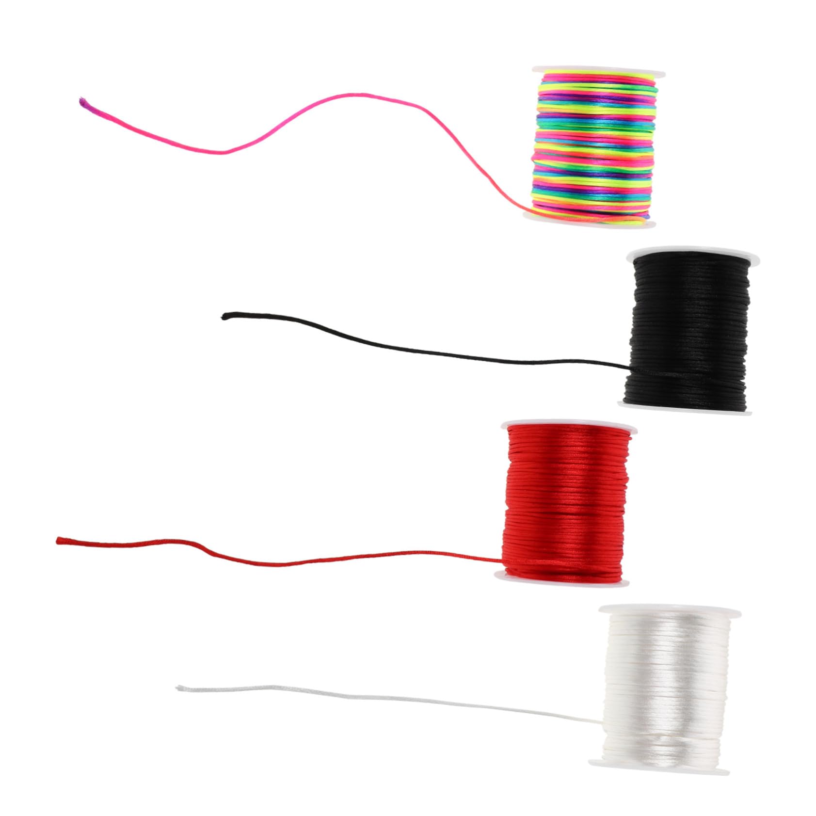 Fil de corde tressée pour bracelets, colliers et macramé DIY : fil ciré résistant 4 rouleaux
