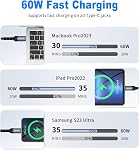 USB C Cable, [2-Pack 8FT] USB C to USB C Cable for iPhone 15 Pro Max Plus, 60W (3.1A) C to C Cable Fast Charging for Samsung S24/23, iPad, MacBook Air/Pro USBC Charger