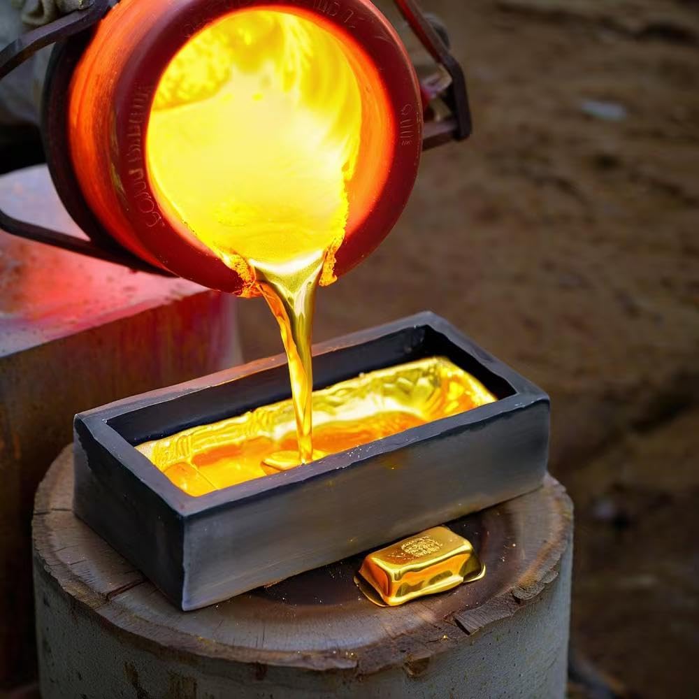 12 kg Graphittiegel, Gießerei, Ton, Tiegel zum Schmelzen von Metall, Schmelzen, Gießen, Verfeinern von Gold, Silber, Kupfer, Messing, Aluminium