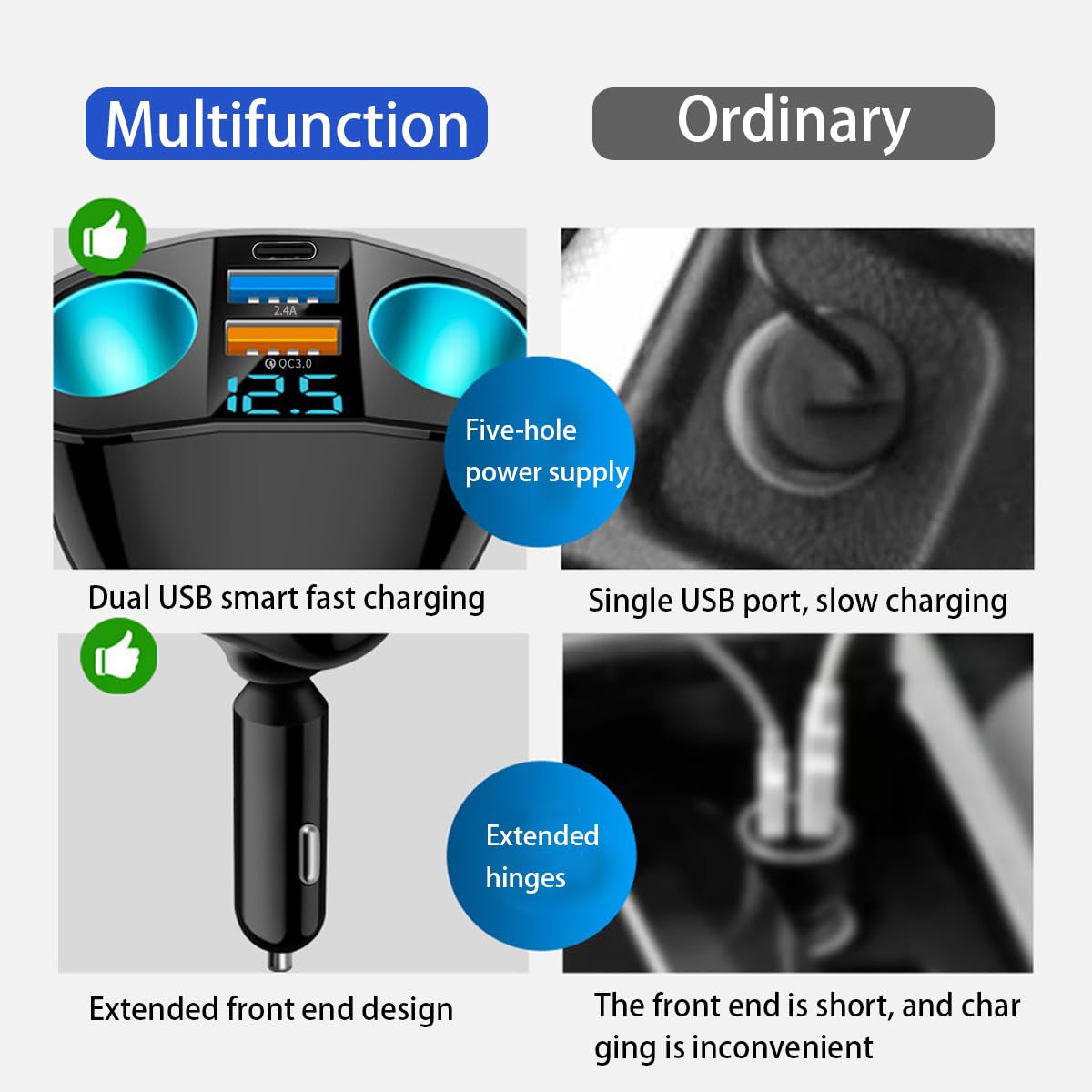 Mini Auto Ladegerät USB-C USB A 100Watt Zigaretten Produktbild-Vorschau 9