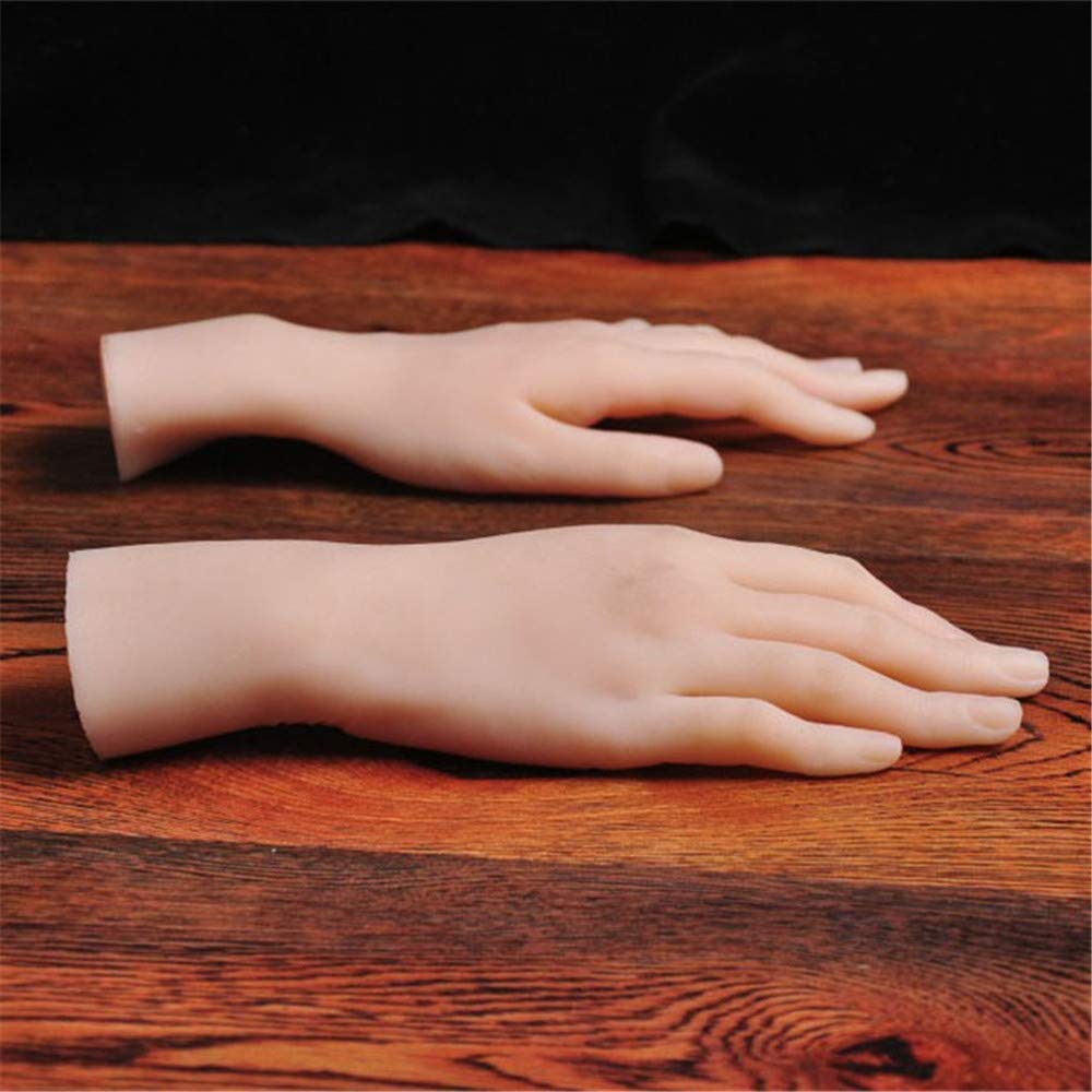 Modello di Mano in Silicone, Mani morbide Mani finte 1 Paio di Anelli di visualizzazione della Mano del manichino delle Donne realistiche in Silicone per Gioielli Nail Art Manicure a Mano Deco