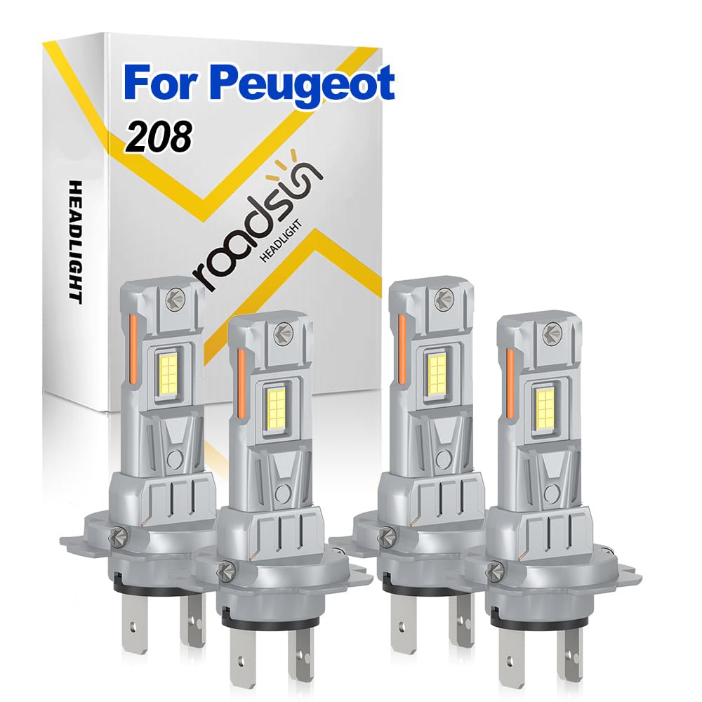 Lampadine LED H7 Per Fari Auto, 20000LM, 6000K Bianco, Anabbaglianti e Abbaglianti H7, Lampadine LED a risparmio energetico, For Peugeot 208 2012-2018