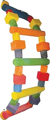 A&E Cage Company HB149M Happy Beaks Wood Ladder Assorted Bird Toy, 32 by 7