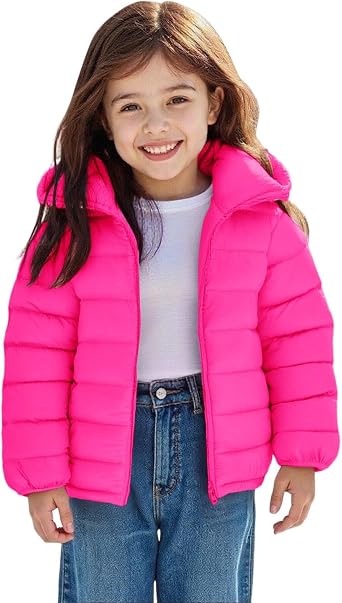 Girls Winter Coats Hooded Sherpa Lined Lightweight Jacket Thick Warm Puffy Waterproof Windproof Cotton Jackets