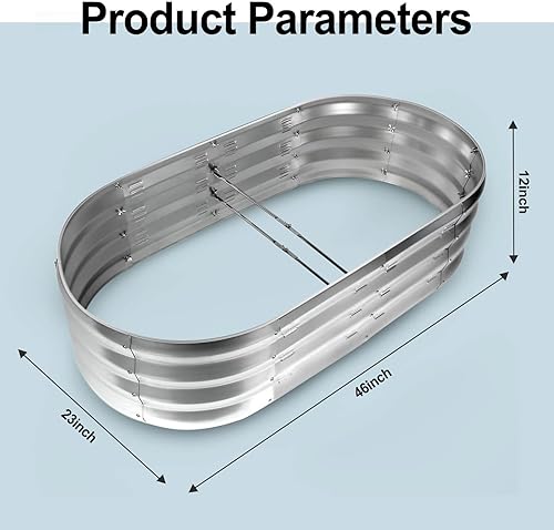 Miniatura 2 de Jardinera elevada galvanizada de 4 x 2 x 1 pies, jardineras de metal duraderas para exteriores, para verduras, camas elevadas para jardinería