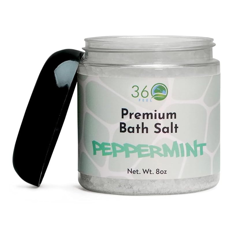 Esfoliante corporal com sal de banho e hortelã-pimenta 360Feel, 240 mL