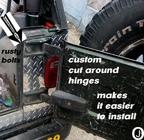 Fits Jeep Tj Wrangler 2 Pc Diamond Plate Rear Body Armor Corner Guard Kit #TOP1