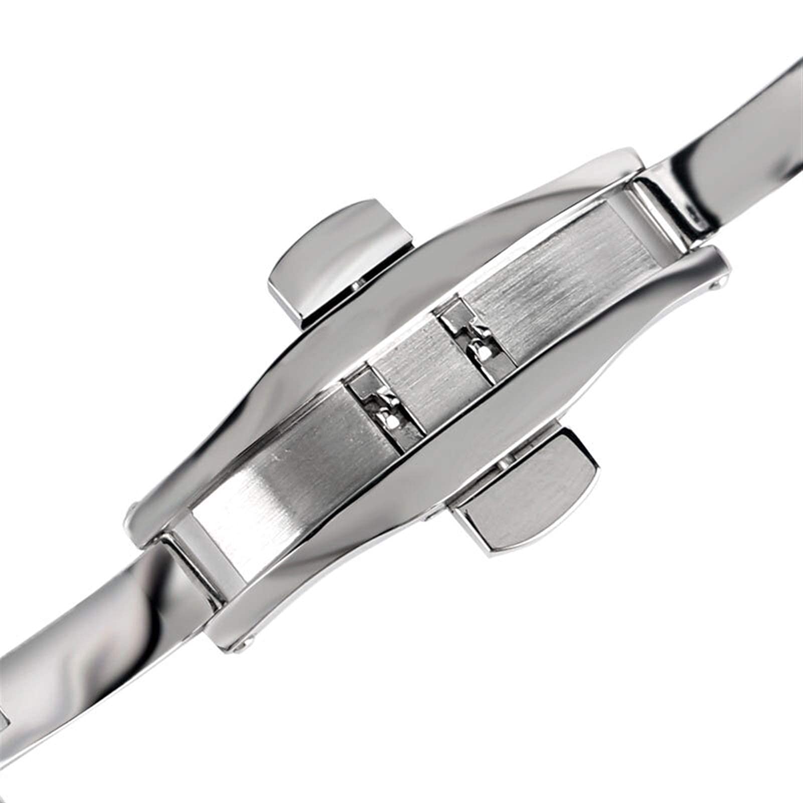 Correa de Reloj, Correa Plateada para Hombre de 20/22/24 mm, Repuesto de Correa de Acero Inoxidable para Mujer + 2 Barras de Resorte