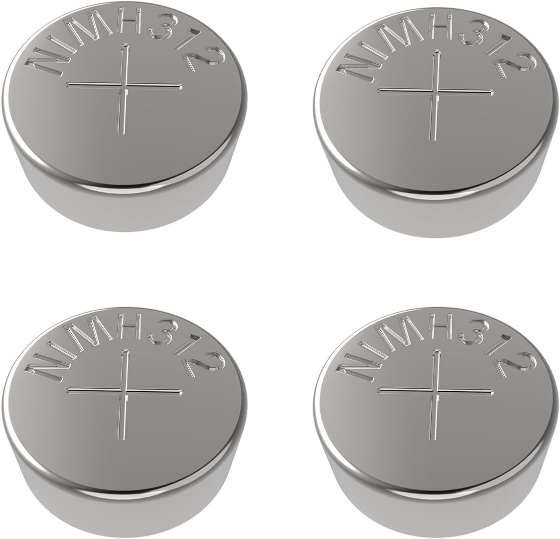 Wokyo 4PCS 312 Rechargeable Hearing Aid Batteries, Silver