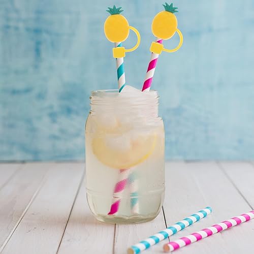 Miniatura 4 de Tapones de paja con forma de piña, tapones de paja para beber, tapones de silicona para pajitas reutilizables, a prueba de polvo