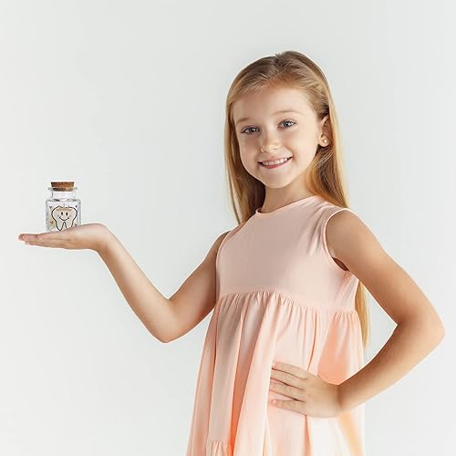 Miniatura 7 de HAMUIERS Tarro de recuerdo First Tooth and Curl, soporte de recuerdo de hadas de dientes de bebé y tarro de recuerdo de primer corte de pelo, para