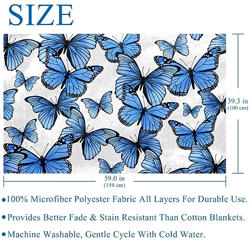 Couverture douce lit finitions soignées plaid bleu aqua 150x100 - 6