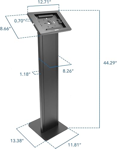 Miniatura 7 de Mount-It! Soporte de tablet antirrobo para piso y quiosco, quiosco de piso comercial con recinto universal, soporte de montaje de tablet con
