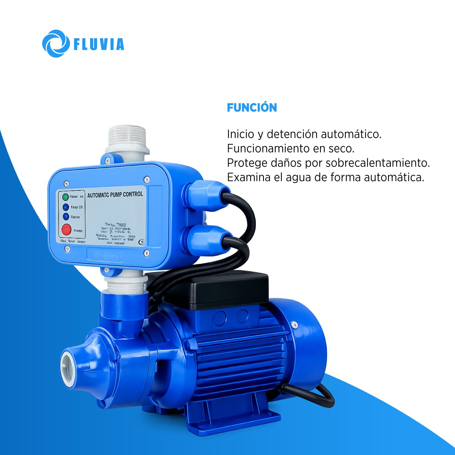 Grupo de Presión Automático 0.5 CV 230V con Prescontrol – Bomba de Agua Doméstica 2000 L/h para Vivienda, Depósito y Riego