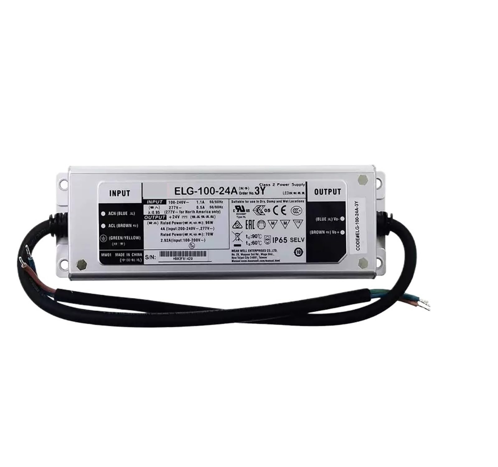 LEOTNNDQ ELG-100 ELG-100-42A ELG-100-24DA ELG-100-36DA ELG-100-48DA-3Y 70~100W Constant Voltage + Constant Current LED Driver(ELG-100-24DA-3Y)