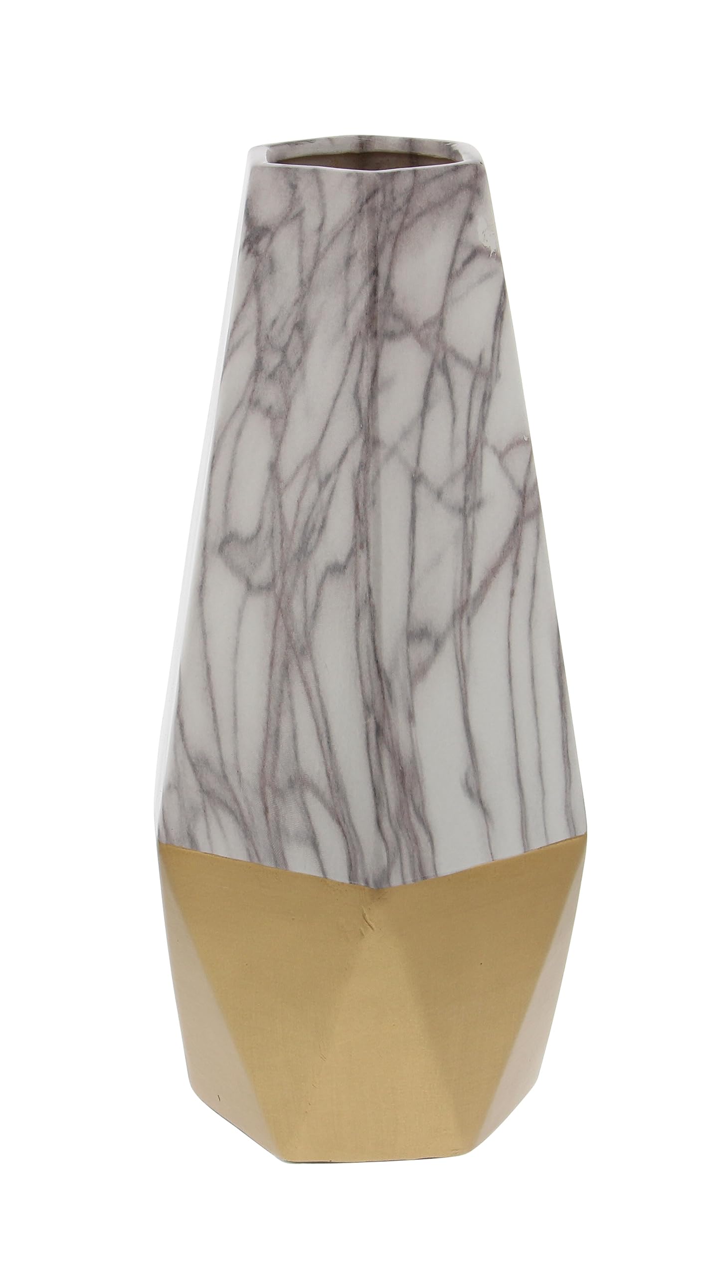 Deco 79 Contemporary Stoneware Vase, SMALL SIZE, Gold