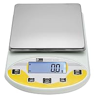 Vista 2 de CGOLDENWALL Balanza analítica digital de laboratorio de gran alcance, sensores de alta estabilidad, procesamiento inteligente, amarillo, 66.1 lbs