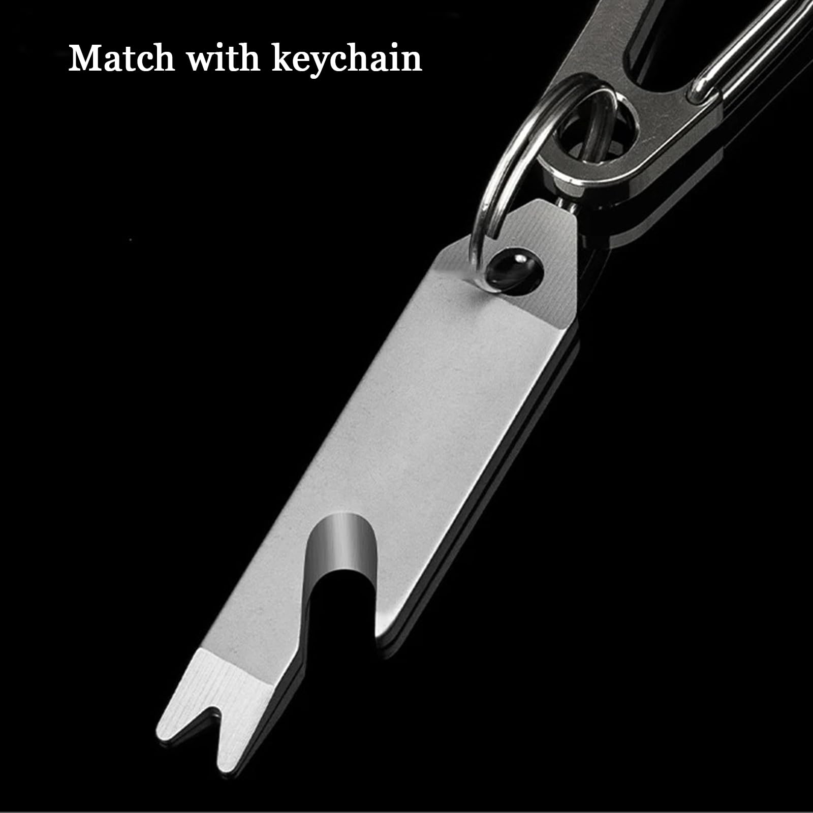 QISVVE Mini EDC Pry Bar - 4-in-1 Keychain Multitool, Stainless Steel Pocket Tool (Grey) - View #5