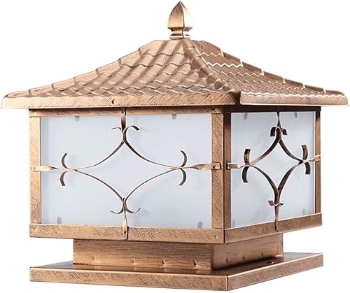 Miniatura 8 de Luces de poste al aire libre, vintage retro arte de hierro columna faro exterior IP55 impermeable linterna china antigua teja poste luz hogar valla