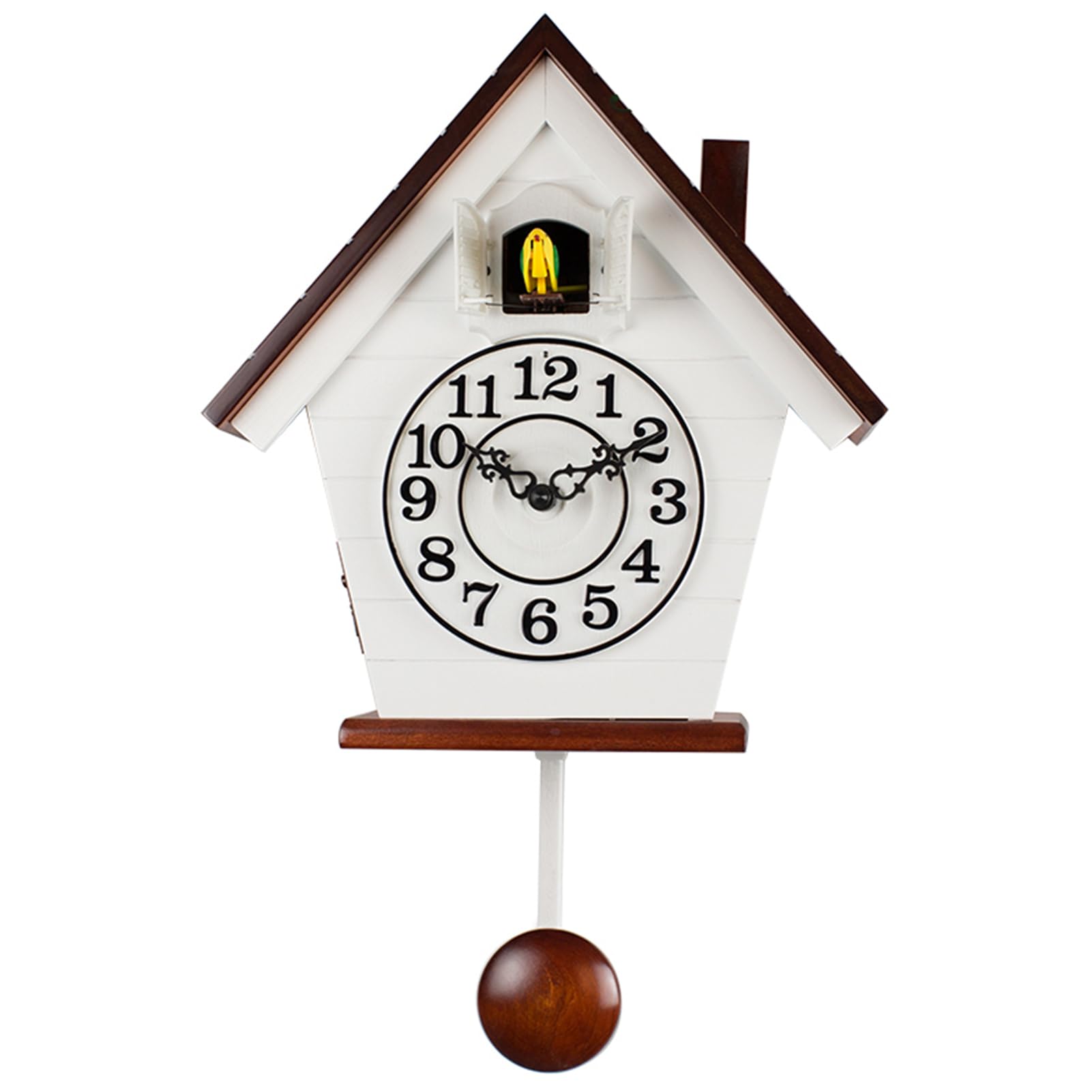 MYUYEE Cuckoo Clock with Cuckoo Bird, for Living Room, Home ation Pendulum Clock,D (C)
