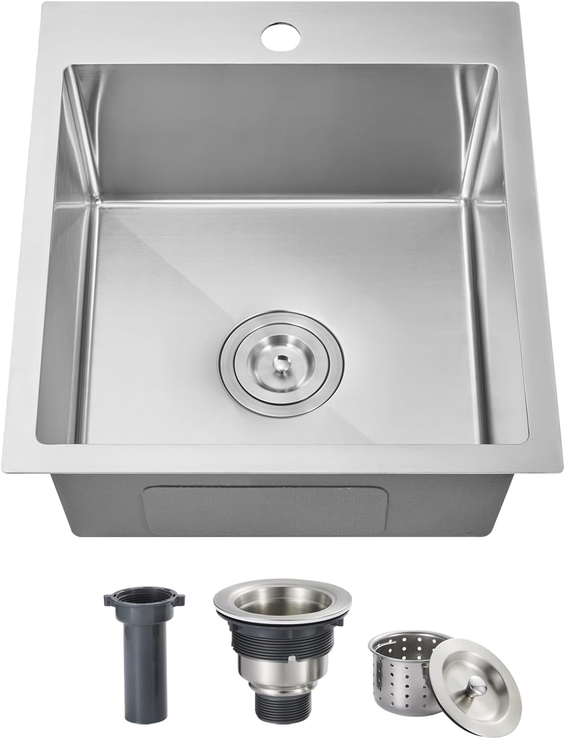 ROVOGO 17X19X8 inch Bar Sink Drop in, Top Mount Kitchen Sink Single