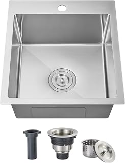 ROVOGO 17x19x8 Inch Small Kitchen Sink Drop In, Wet Bar Prep RV Sink